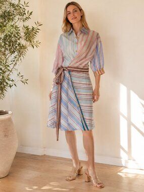 Pastel Stripe Midi Dress